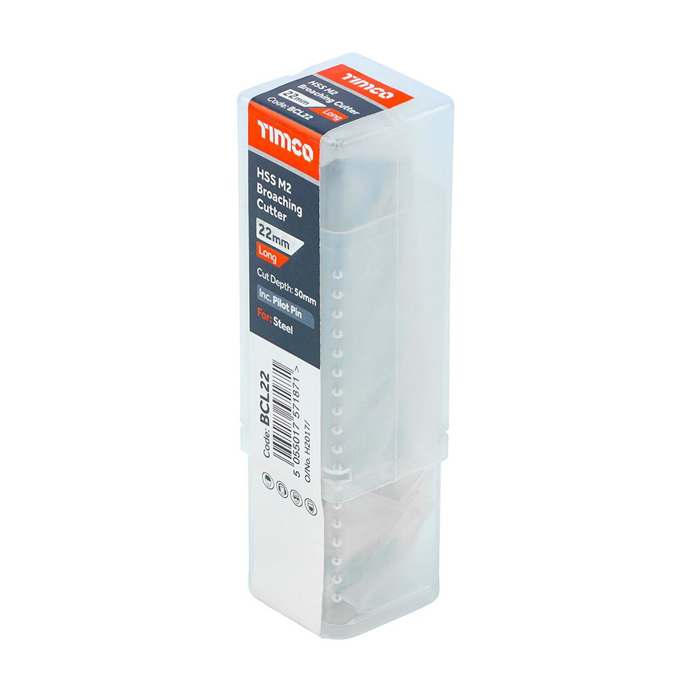 TIMCO Broaching Cutter HSS M2 Long 22 x 50 Pack 1