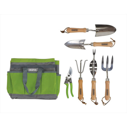 08997 Draper Stainless Steel Garden Tool Set with Storage Bag (8 Piece) HGTS/8 Spades and Shovels Professional Trade DIY Workshop Garage Use