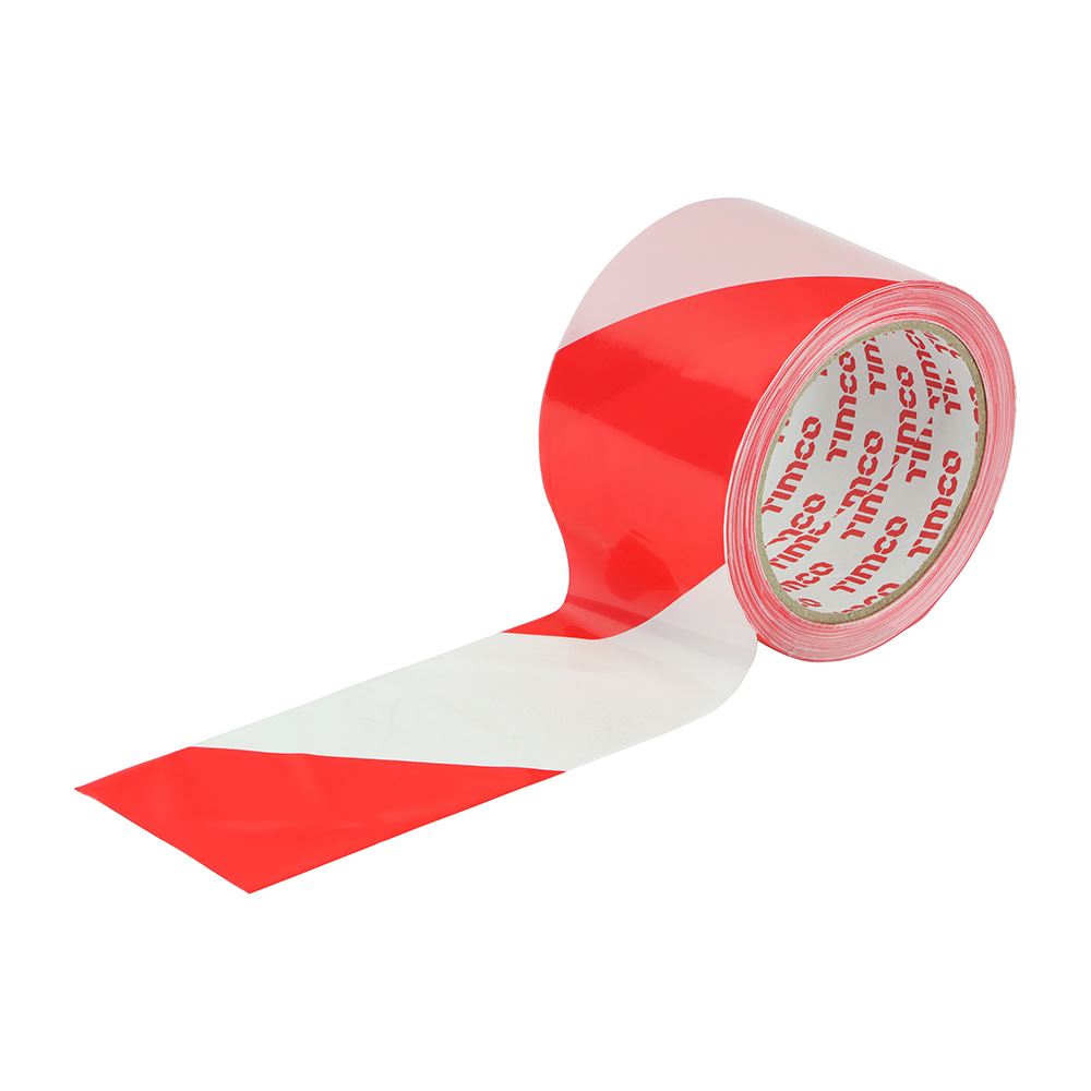 TIMCO Barrier Tape Red & White White 100m x 70mm Pack 1.0