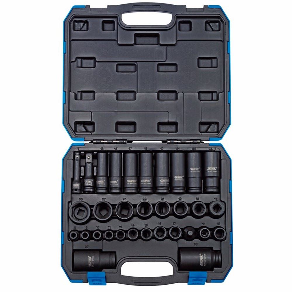 Draper 32PC 3/8&1/2 IMPACT SOCK.SET 83098 3/8" and 1/2" Sq. Dr. Impact Socket Set (32 Piece)