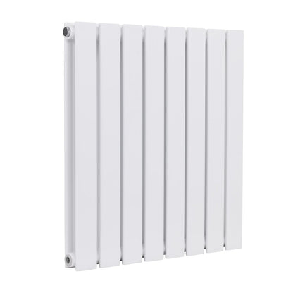 Baridi DH349 Horizontal Radiator Contemporary Double Flat Panel Design 600 x 560mm - White | Steel | Horizontal flat panel design delivers a BTU