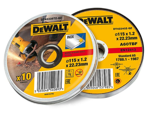 DeWalt DT42335TZ-QZ DT42335TZ Inox Metal/Stainless Cutting Disc 115 x 1.2 x 22.23mm (Tin of 10)