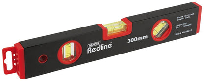 68317 Draper Redline Redline Box Spirit Level, 300mm RL-BOXL Levels Professional Trade DIY Workshop Garage Use