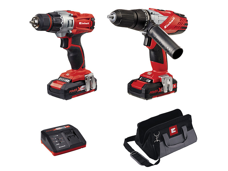 Einhell 4257200 Power X-Change Combi & Drill Driver Twin Pack 18V 2 x 1.5Ah Li-ion