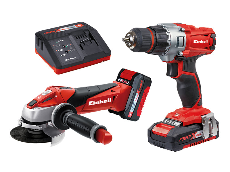 Einhell 4257211 TE-TK 18 Li Drill & Grinder Kit 18V 1 x 1.5Ah & 1 x 3.0Ah Li-ion