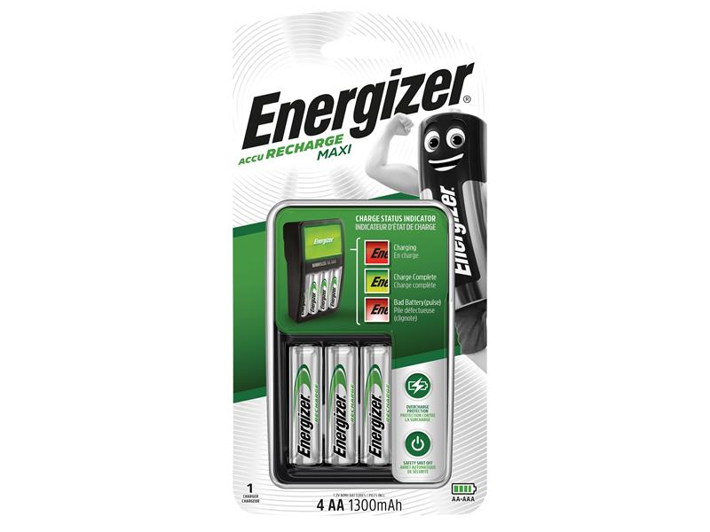 Energizer� S5242 Maxi Charger plus 4 x AA 1300 mAh Batteries