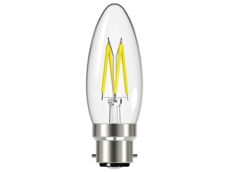 Energizer� S12868 LED BC (B22) Candle Filament Non-Dimmable Bulb, Warm White 470 lm 4W