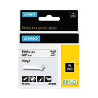 Dymo Rhino Vinyl Tape 9mm Blk/Wht