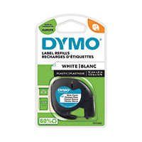 Dymo LetraTag Tape 12mmx4m White PRL