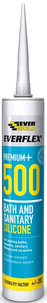 EVERBUILD Premium Everflex+ 500 Bath and Sanitary Silicone Sealant