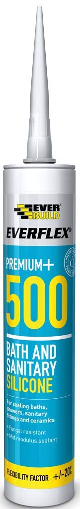 EVERBUILD Premium Everflex+ 500 Bath and Sanitary Silicone Sealant ...