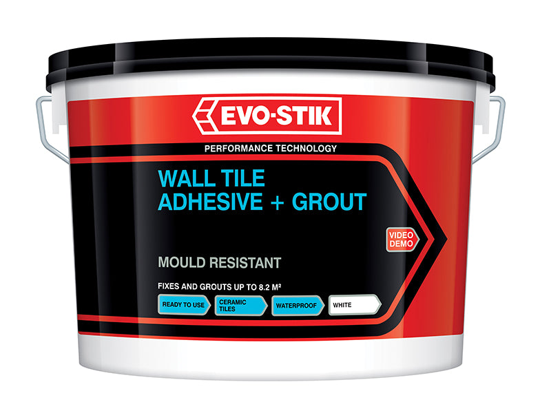 EVO-STIK 30812623 Mould Resistant Wall Tile Adhesive & Grout 2.5 litre