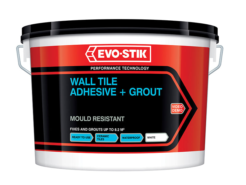 EVO-STIK 30812624 Mould Resistant Wall Tile Adhesive & Grout 5 litre