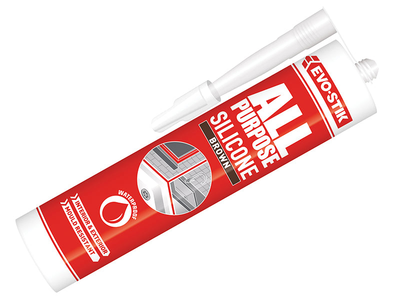 EVO-STIK 30613610 112889 All Purpose Flex Silicone Sealant Brown C20