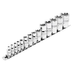 Draper TX-STAR SET OF SOCKETS-14PC. 34415 Draper TX-STARÂ® Socket Set, 1/4", 3/8" & 1/2" Sq. Dr. (14 Piece)