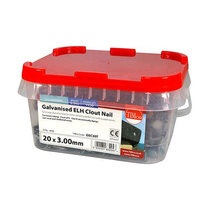 TIMCO Clout Nail ELH - Galvanised 20 x 3.00 Pack 2.5