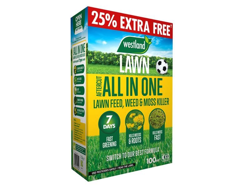 WLD Aftercut All In One Lawn Feed, Weed & Moss Killer 80m  Box