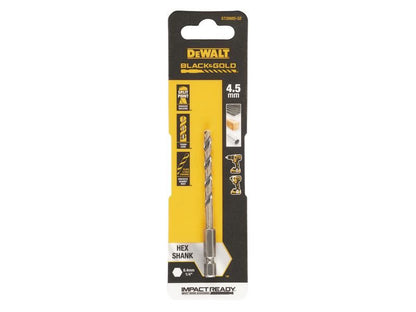 DeWalt BLACK&GOLD Hex HSS-G Drill Bit 4.5mm