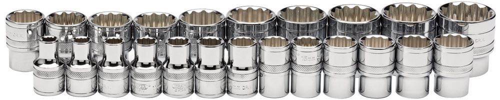 Draper 23PC LOOSE SOCKETS 1/2 DR 34561 Loose Metric Socket Set, 1/2" Sq. Dr., Polished Chrome (23 Piece)