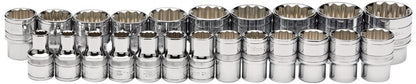 Draper 23PC LOOSE SOCKETS 1/2 DR 34561 Loose Metric Socket Set, 1/2" Sq. Dr., Polished Chrome (23 Piece)