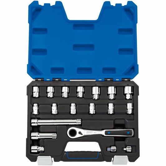 16482 Draper Expert Expert Go Through Metric Socket Set (19 piece) VTX20-19MM/B Socket Sets Professional Trade DIY Workshop Garage Use