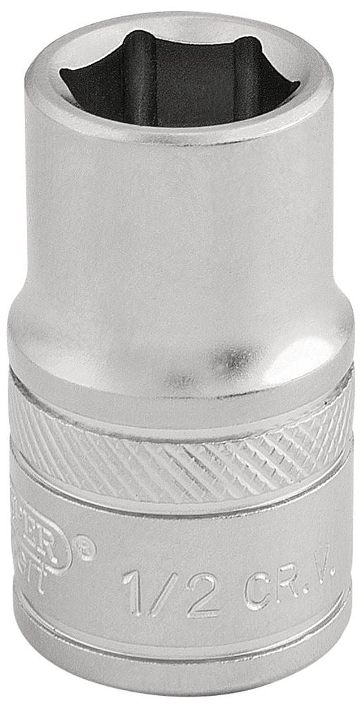 Draper 1/2 6PT SOCKET 1/2 DR-PCKD 16626 1/2" Sq. Dr. Imperial Sockets (Micro Satin Chrome)