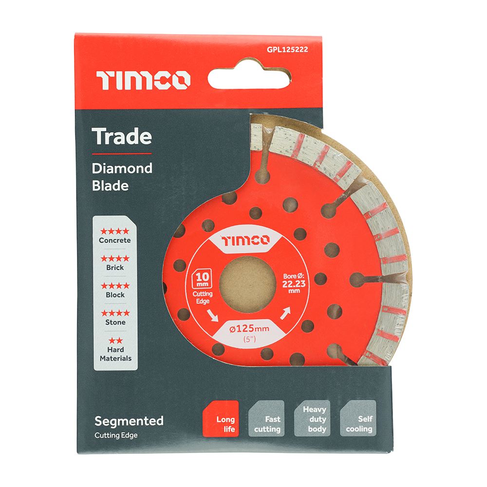 TIMCO Trade Diamond Blade Seg 125 x 22.2 Pack 1