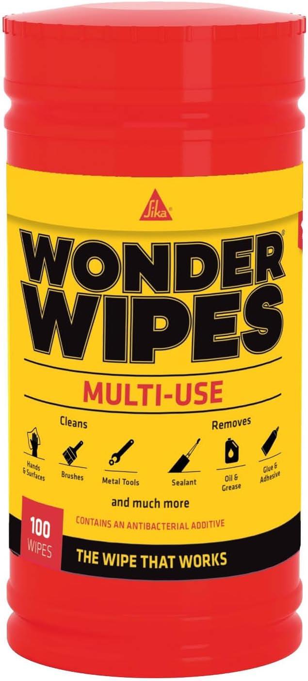 12 x Everbuild 100 Wonder Wipes Tub Heavy Duty Cleaning Wipes Trade Multi Purpose