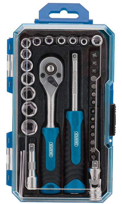 Draper 1/4 SOCKET SET 35PC 04777 Socket Set, 1/4" Sq. Dr. (35 Piece)