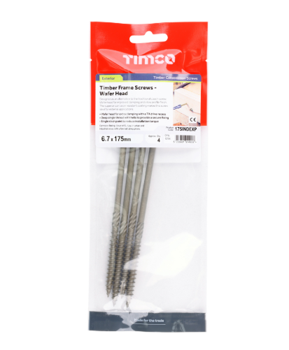 TIMCO Hex Head Timber Construction Screws 6.7mm Exterior Green – Various Lengths and Pack Sizes for Landscaping, Timber Framing and Structural Timber Fixing