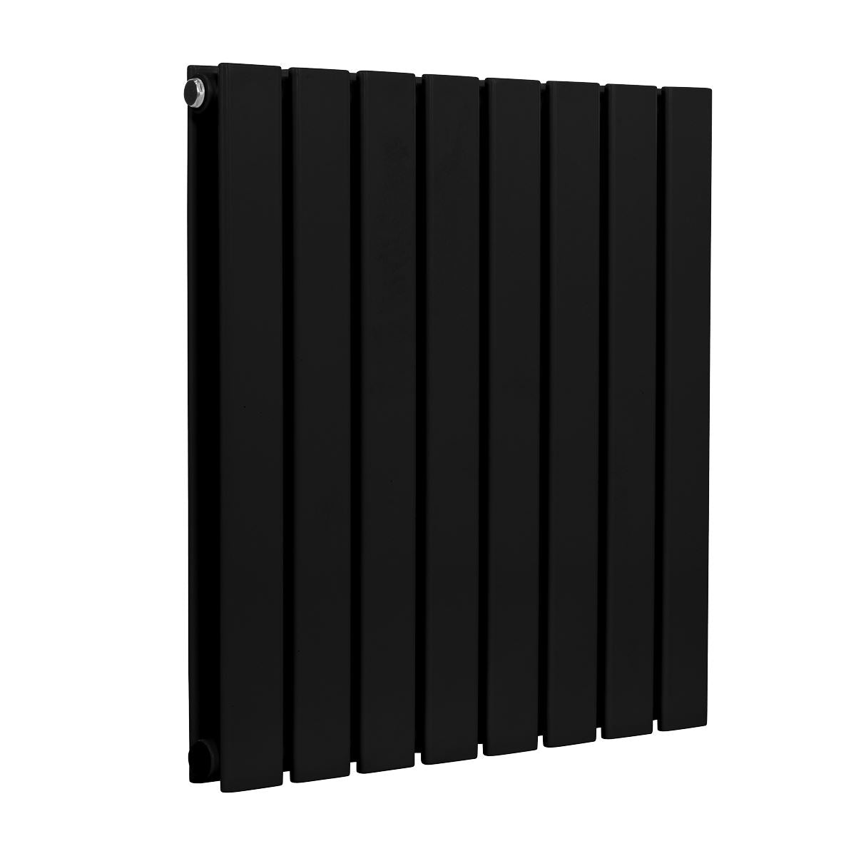 Baridi DH344 Horizontal Radiator Contemporary Double Flat Panel Design 600 x 560mm - Black | Steel | Horizontal flat panel design delivers a BTU