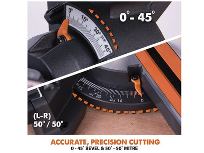 EVL R255SMS+ Pro Multi-Material Sliding Mitre Saw 255mm 2000W 240V