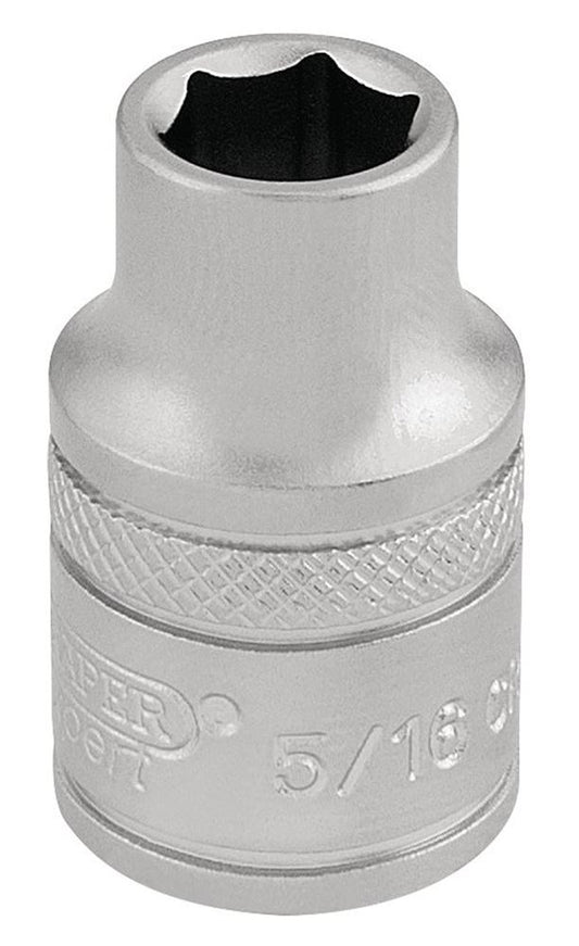 16549 Draper Expert Expert 6 Point Imperial Socket, 3/8 Sq. Dr., 5/16 D-AF/MS 3/8 Sockets Professional Trade DIY Workshop Garage Use