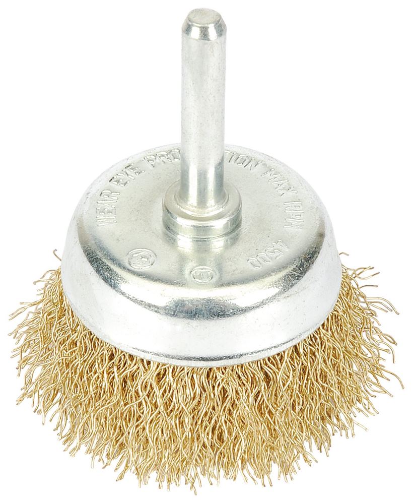Draper BRASSED WIRE CUP BRUSH 50MM 41432 41432 Brassed Steel Crimped Wire Cup Brushes