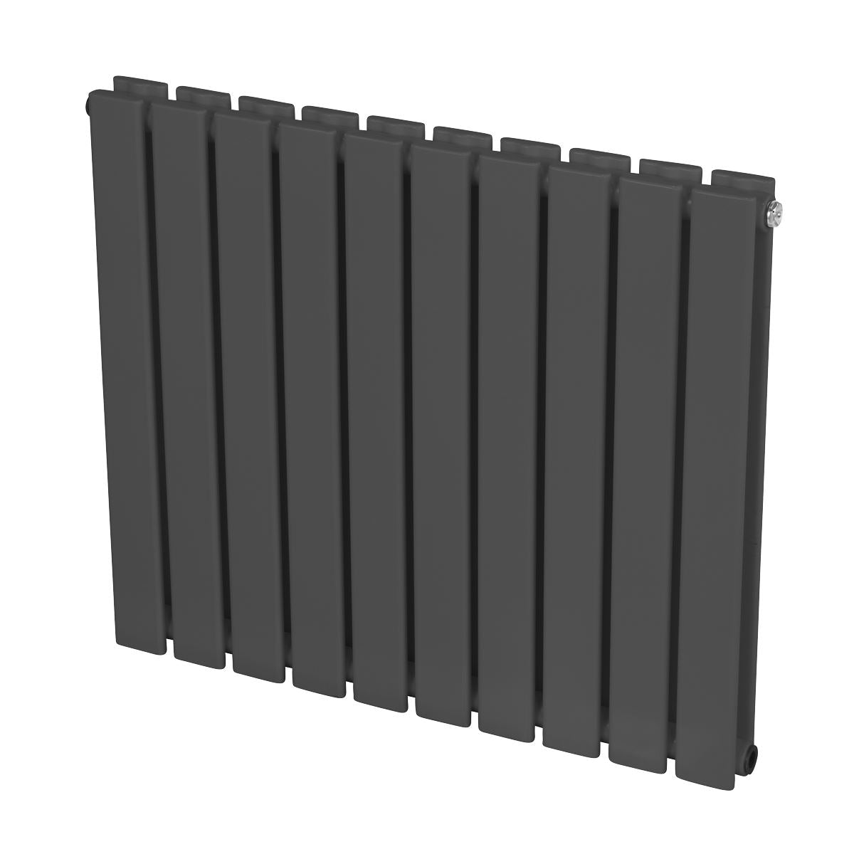Baridi DH340 Horizontal Radiator Contemporary Double Flat Panel Design 600 x 700mm - Anthracite | Steel | Horizontal flat panel design delivers a BTU