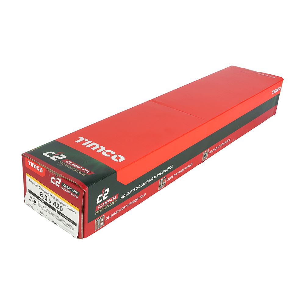 TIMCO C2 Clamp-Fix TX40 CSK ZYP 8.0 x 420 Gold Pack 25
