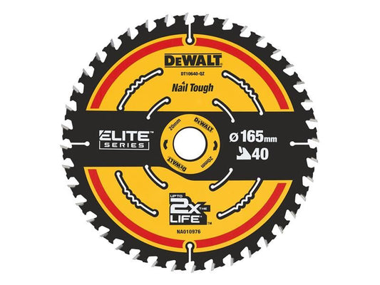 DeWalt DT10640-QZ Cordless Extreme Framing Circular Saw Blade 165 x 20mm x 40T