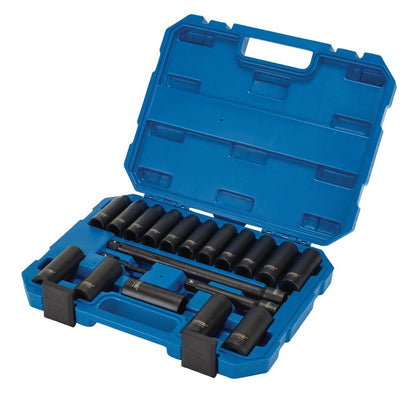 Draper 19PC 1/2SQ.DR IMPACT SOCK.SET 04577 Draper HI-TORQÂ® Metric Deep Impact Socket Set, 1/2" Sq. Dr. (19 Piece)
