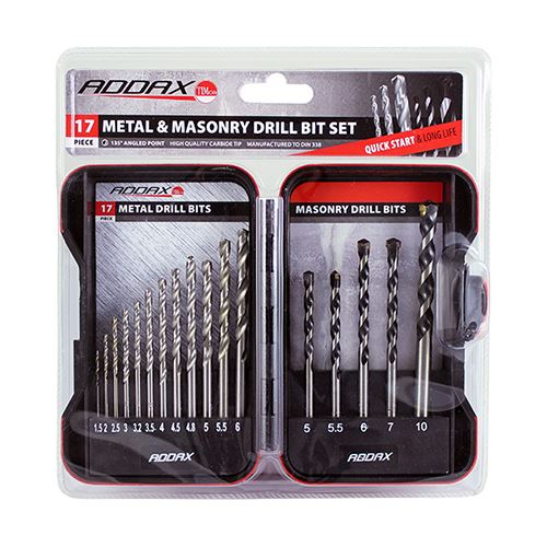 TIMCO HSS Jobber & Masonry Bit Set 17pc Pack 1