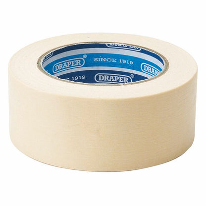 63479 Draper Heavy Duty Masking Tape Roll, 50m x 50mm TP-MASKPRO Paint Stripping and Prepping Professional Trade DIY Workshop Garage Use