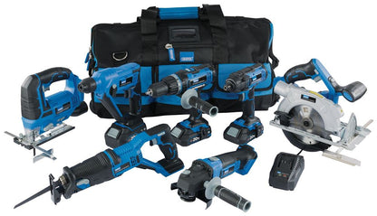 07025 Draper Storm Force Storm Force 20V 7 Machine Cordless Kit (12 Piece) PTK720VMK Power Tool Kits Professional Trade DIY Workshop Garage Use