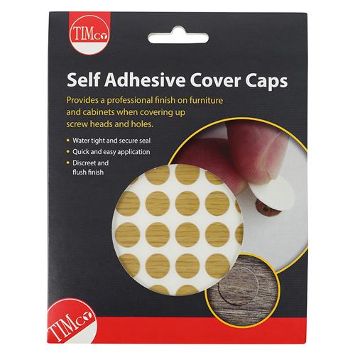 TIMCO Adhesive Caps Oak 13mm Pack 112