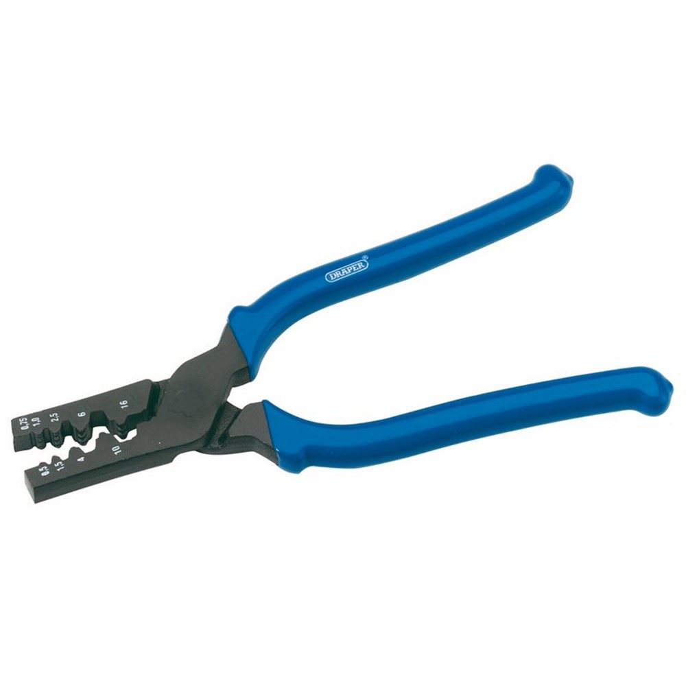 Draper CRIMPING PLIER-9 WAY 190MM 62226 190mm Crimping Tool for Cable Ferrules