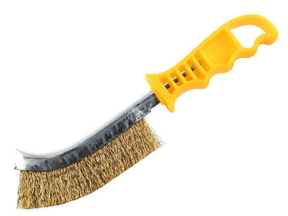 Faithfull FAIWBHANDB Wire Scratch Brush Brass Yellow Handle |