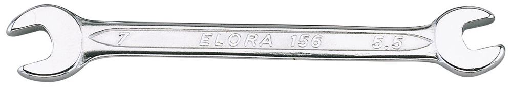 17026 Elora Elora Midget Double Open Ended Spanner, 5.5 x 7mm 156-5,5x7 Spanner/Wrench Professional Trade DIY Workshop Garage Use