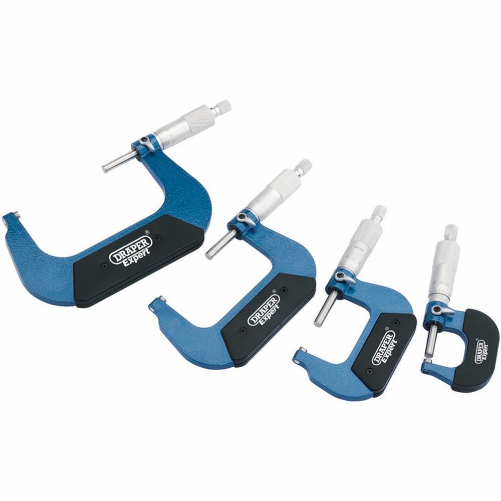 Draper EXT.MICROMETER 4PC 46607 Metric External Micrometer Set (4 Piece)