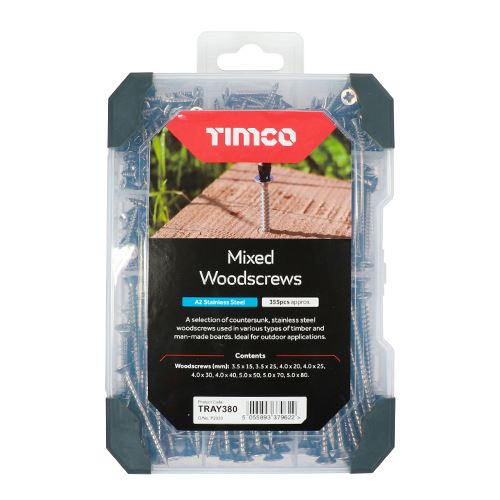 TIMCO Mix Woodscrews SS 340pcs Pack 1