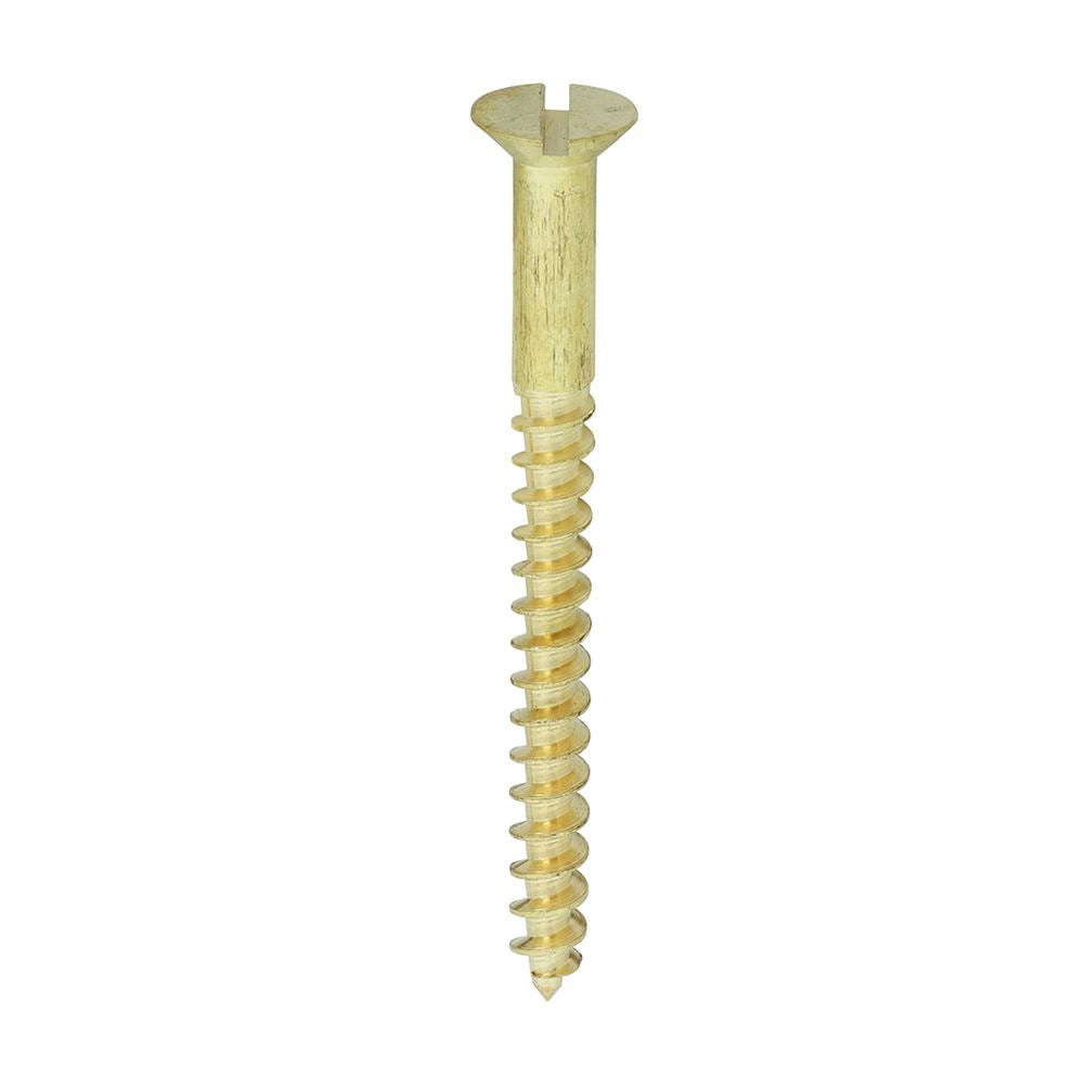 TIMCO Brass Timber Screw SLOT CSK 12 x 2 1/2 Pack 100