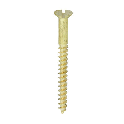 TIMCO Brass Timber Screw SLOT CSK 12 x 2 1/2 Pack 100