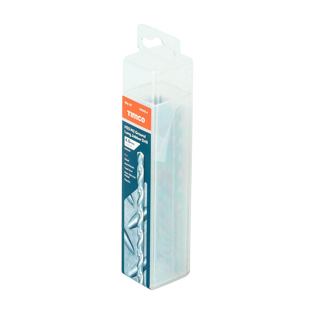 TIMCO HSS-G Long Series Drill Bit M2 4.0mm Pack 10